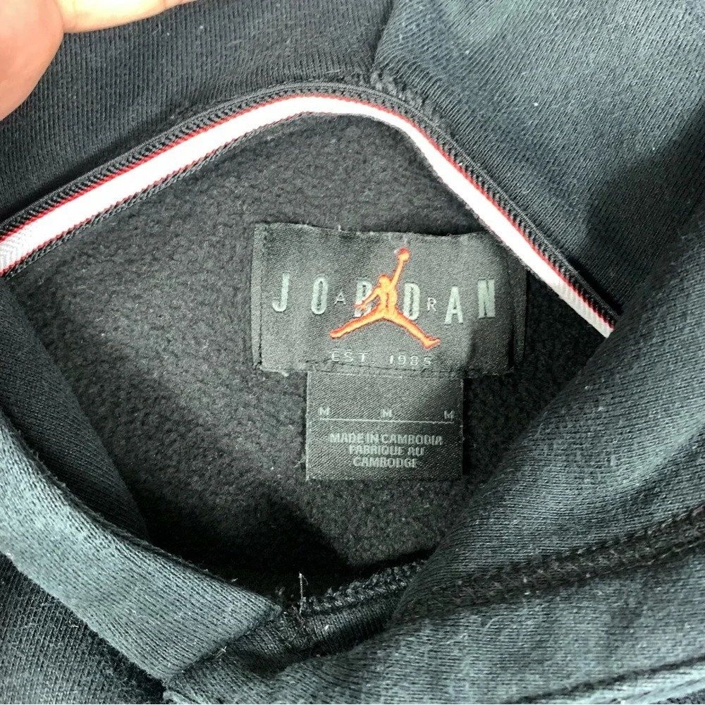 Jordan Brooklyn Fleece Hoodie Men's Medium Pullover Black Sweatshirt Casual